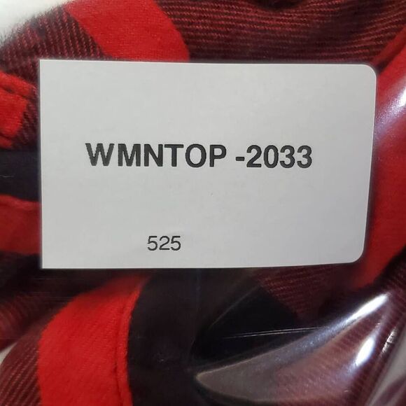 Old Navy Women's Small Classic Flannel Shirt Red Black Buffalo Plaid Long Sleeve - Picture 5 of 5